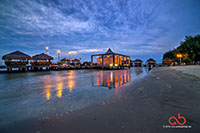 The Pier at Gold Coast Morib Resort during blue hour taken with Nikon D800E, Samyang 14mm f/2.8 and HDR 9 exposures